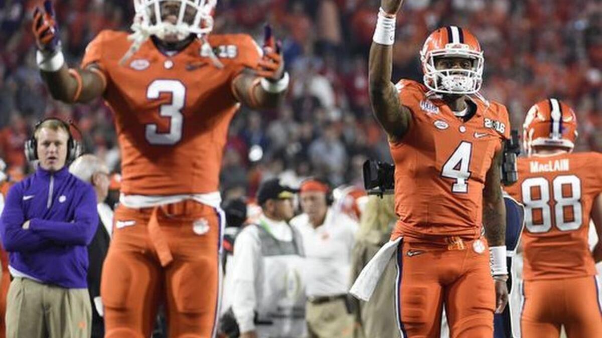 Clemson quarterback Deshaun Watson (4) during the 1st quarter of the National Championship game on Sunday, January 11, 2016 in Glendale, AZ.