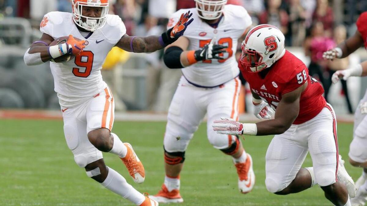 Clemson running back Wayne Gallman rushed for a season-high 172 yards Saturday against NC State.
