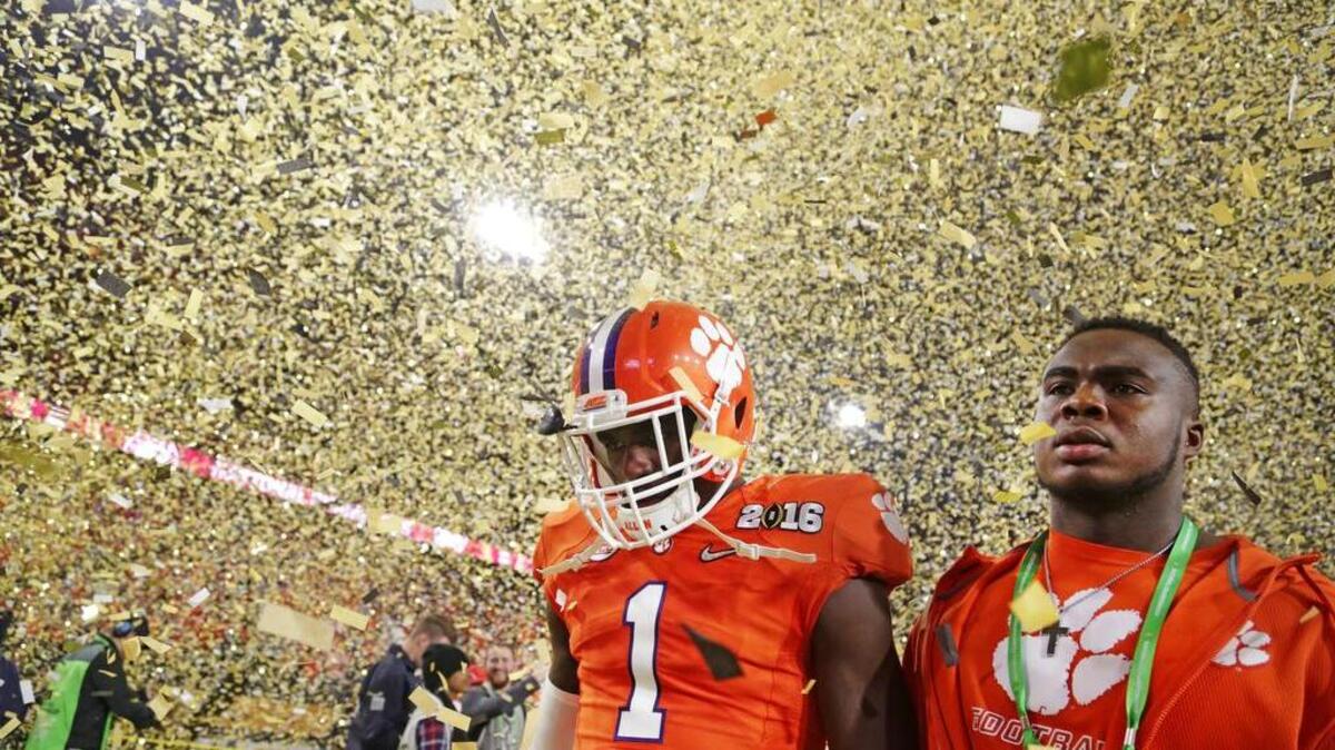Clemson Tigers safety Jayron Kearse (1) walks off the field after losing the National Championship game to Alabama at University of Phoenix Stadium.