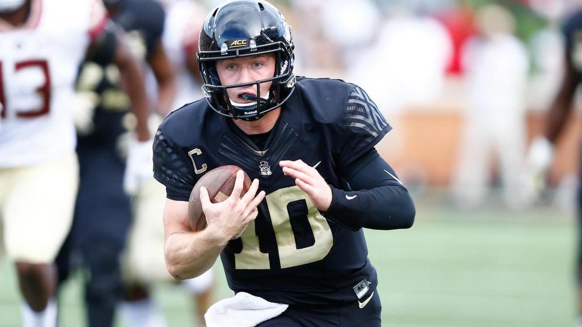Wake Forest quarterback John Wolford leads the Demon Deacons in rushing and passing.
