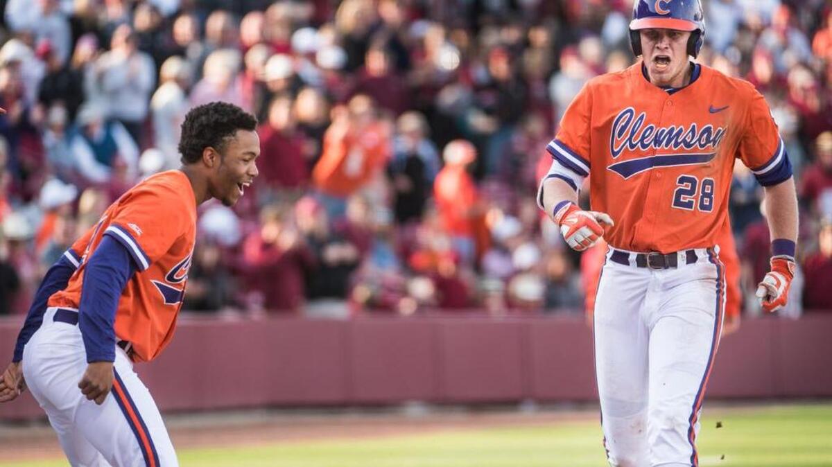 Clemson outfielder Seth Beer (28) has had multiple big homers for the Tigers this year, including one against South Carolina in March.
