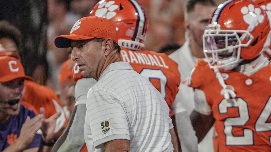 Clemson Dabo Swinney during Saturday’s home loss to LSU