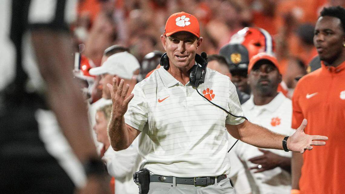Clemson football coach Dabo Swinney during the LSU game