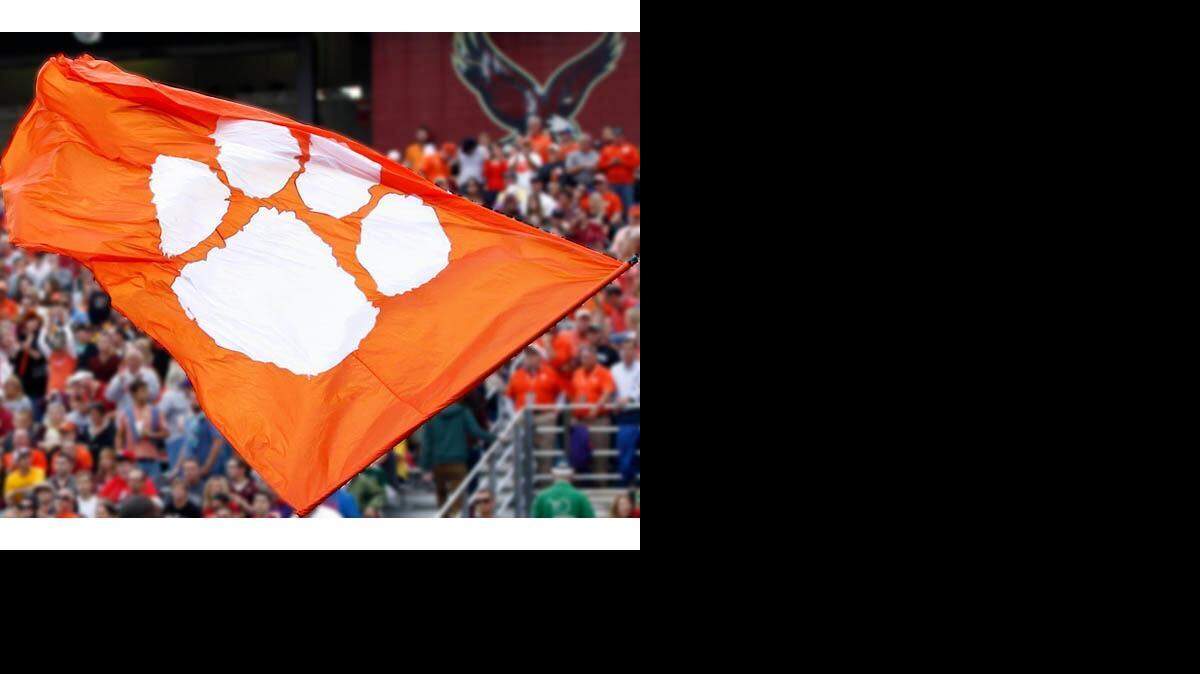 
Oct 18, 2014; Boston, MA, USA; Clemson Tigers cheerleaders celebrate a touchdown.
