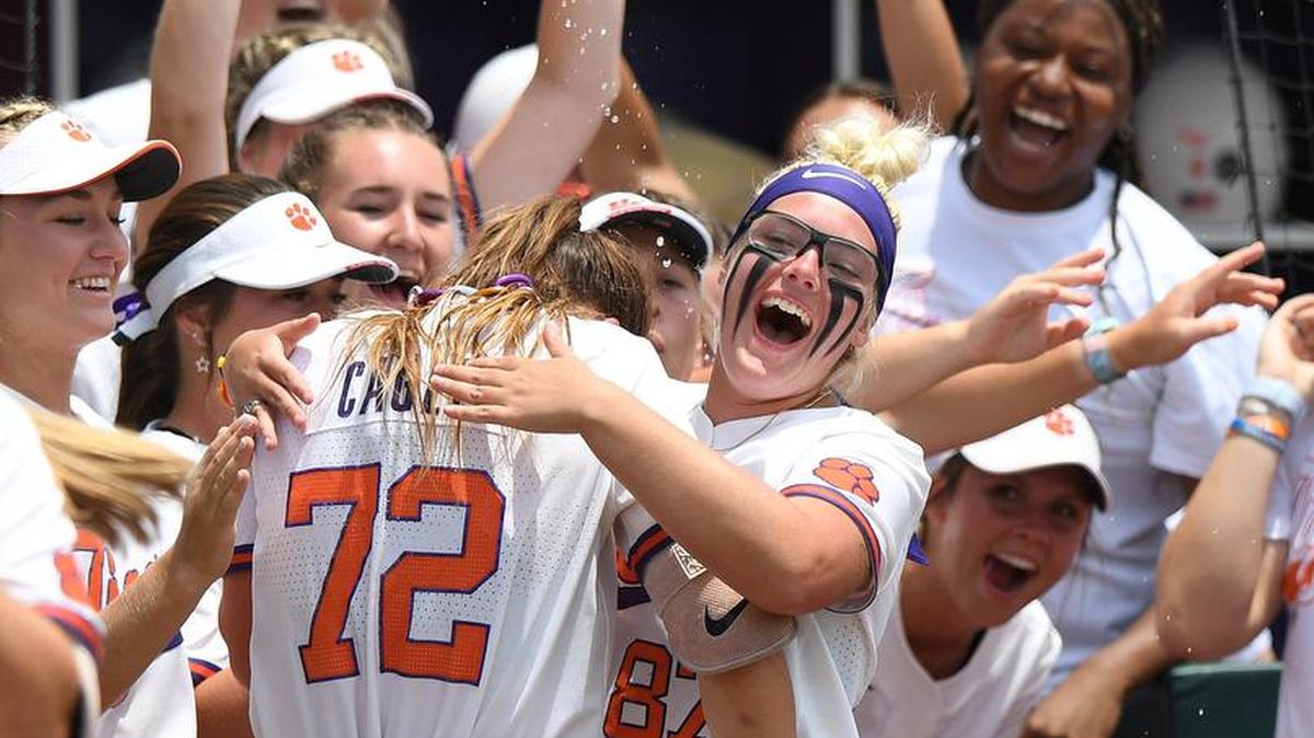 Clemson first baseman Valerie Cagle (72) leads the team in pitching and hitting.