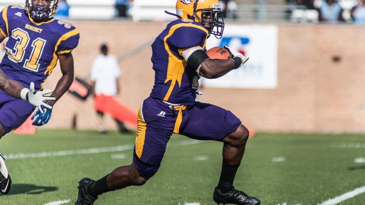 
Benedict’s George Meyers takes the ball down field against Livingstone on Saturday.
