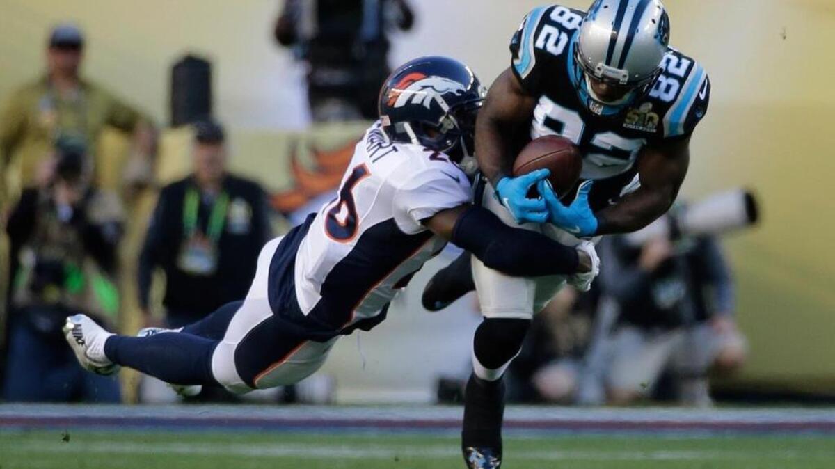 Darian Stewart breaks up a pass during the Super Bowl.