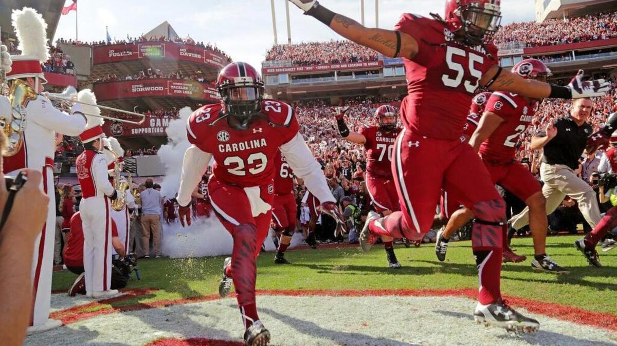 South Carolina takes the firld before facing Clemson at Williams-Brice Stadium on Saturday.