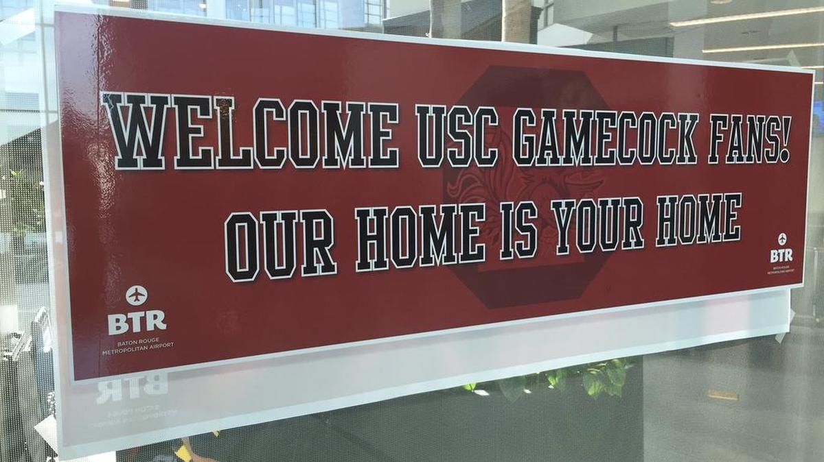 
A welcoming sign this weekend at the Baton Rouge Metropolitan Airport
