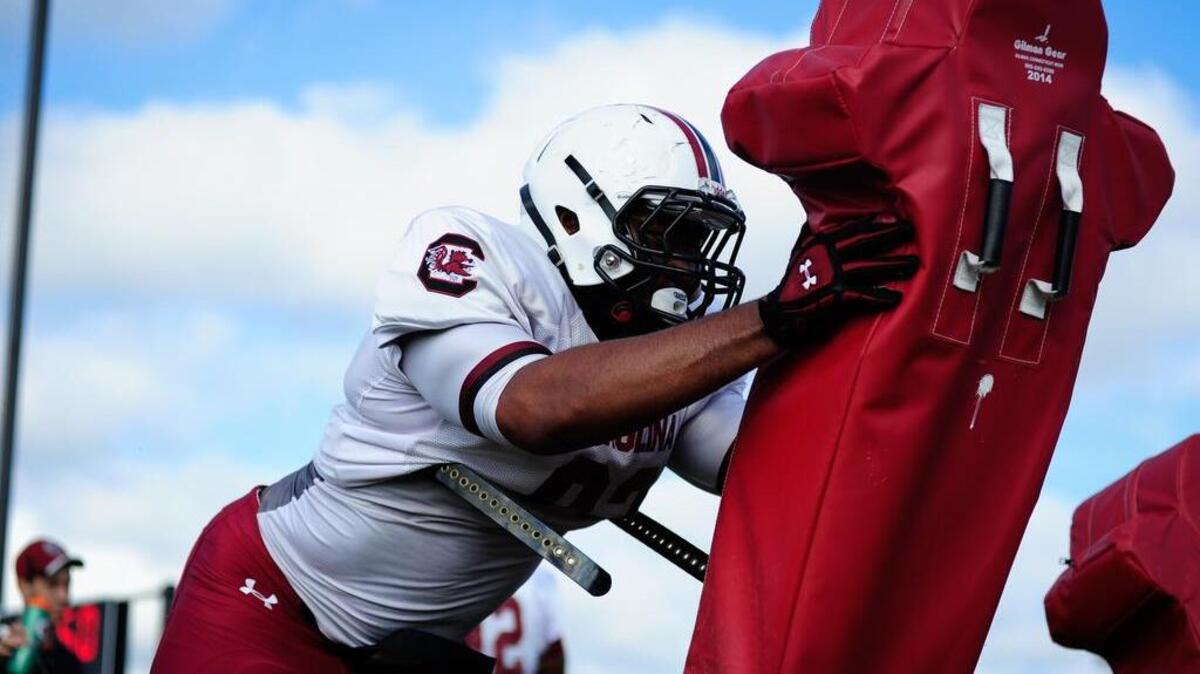 
The Gamecocks practice Saturday.
