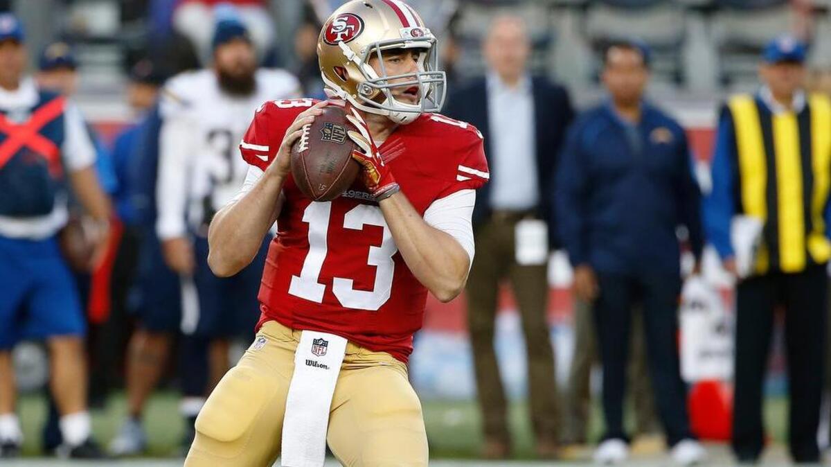 
Dylan Thompson (13) was signed to the 49ers practice squad.
