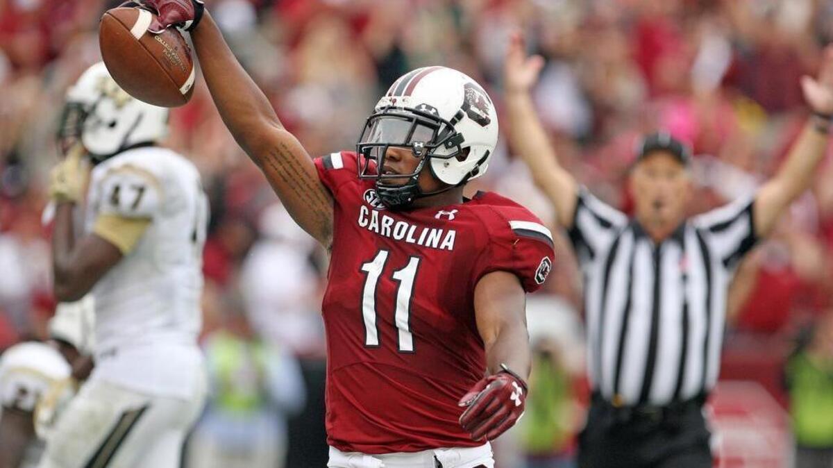 
Pharoh Cooper celebrates a touchdown.
