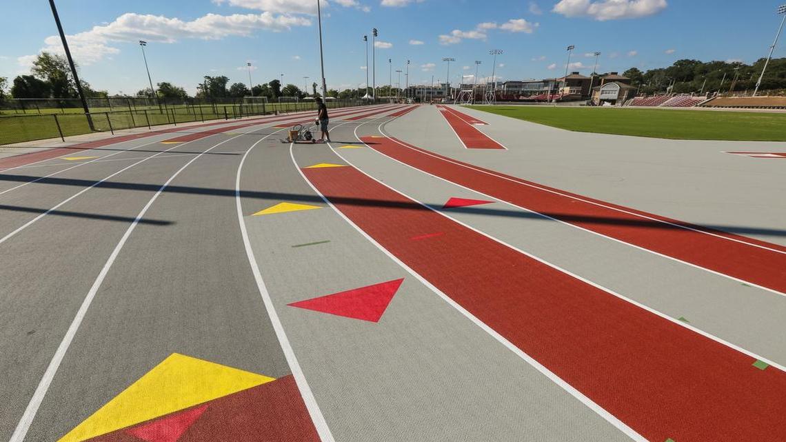 USC's new outdoor track and field oval will seat 1,450 with support building for storage and restrooms.