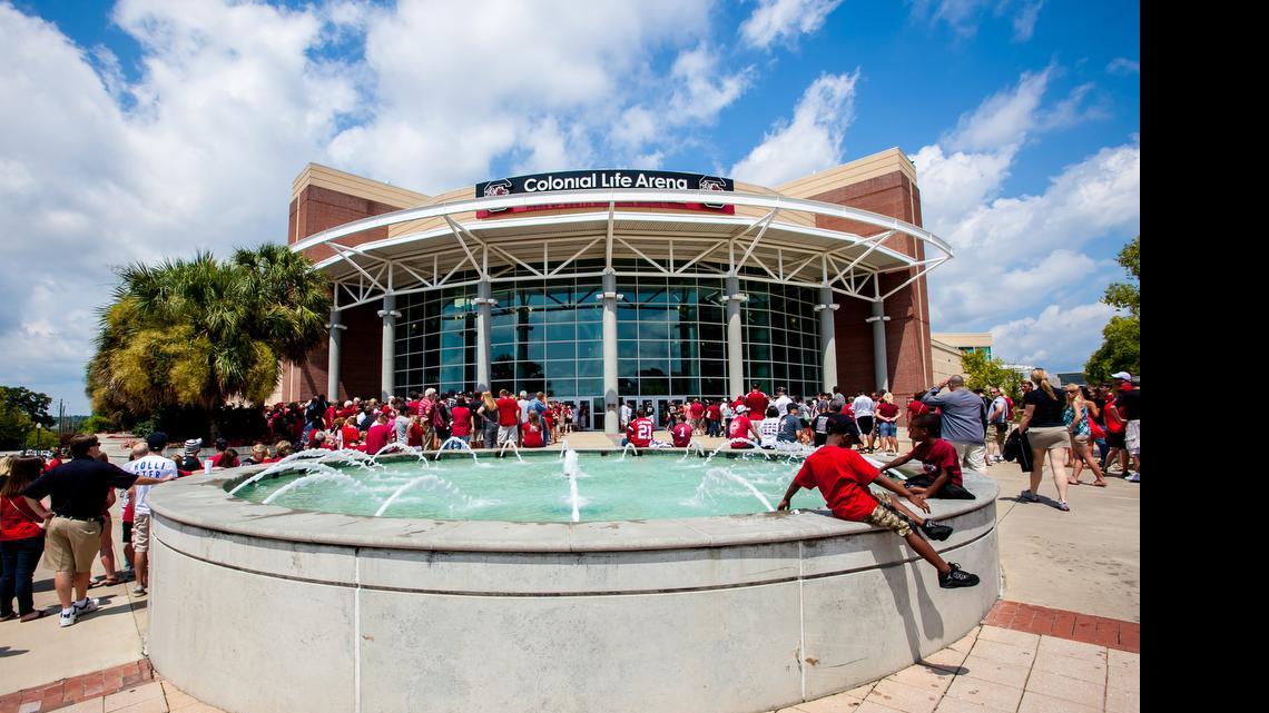 
Colonial Life and the University of South Carolina have agreed to extend the Colonial Life Arena naming rights sponsorship for another 10 years. The renewed agreement, which runs Oct. 1, 2015 through Sept. 30, 2025, was announced Wednesday.
