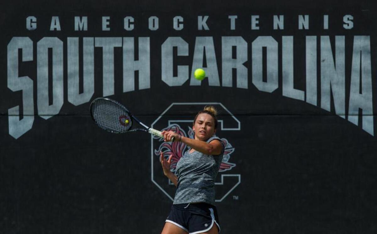 Freshman Paige Cline has been one of the stars of the USC women's tennis team this season.