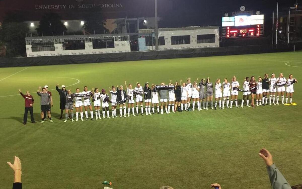 
The South Carolina alma mater after the Gamecocks’ 2-0 win Thursday. 
