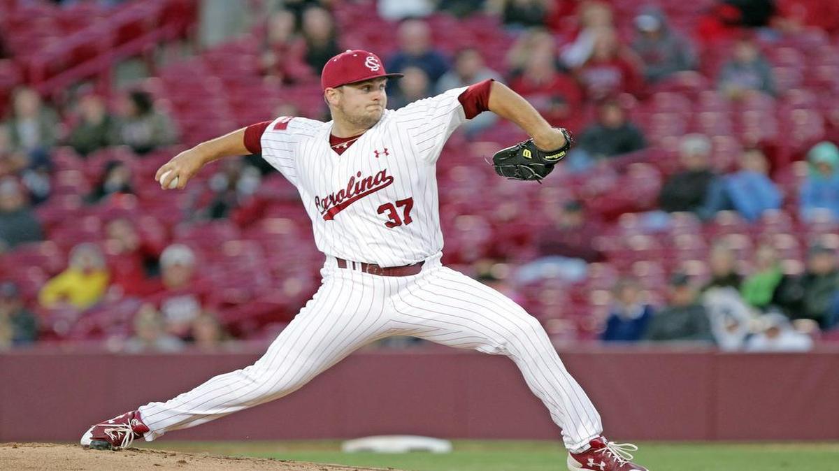 South Carolina's Wil Crowe pitches against Vanderbilt on Thursday at Founders Park