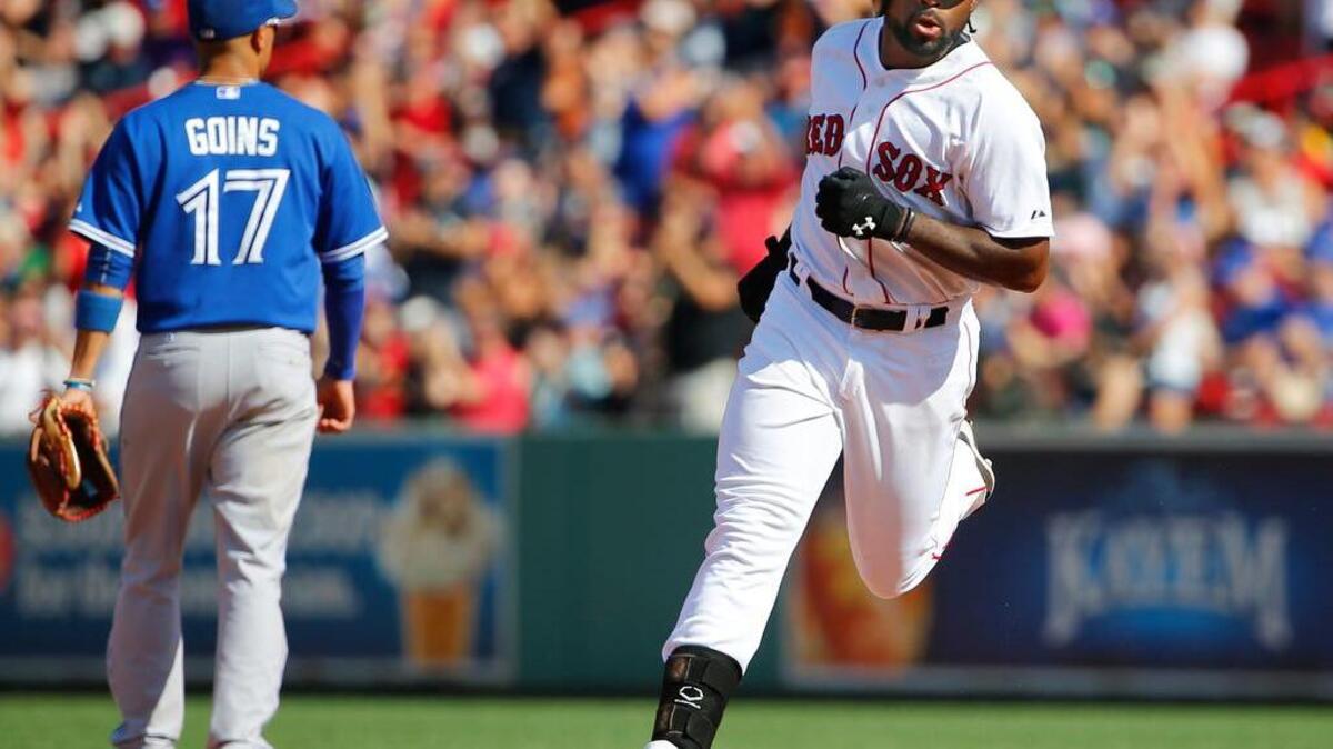 
Boston Red Sox's Jackie Bradley Jr. rounds the bases after hitting a two-run home run Monday against Toronto.
