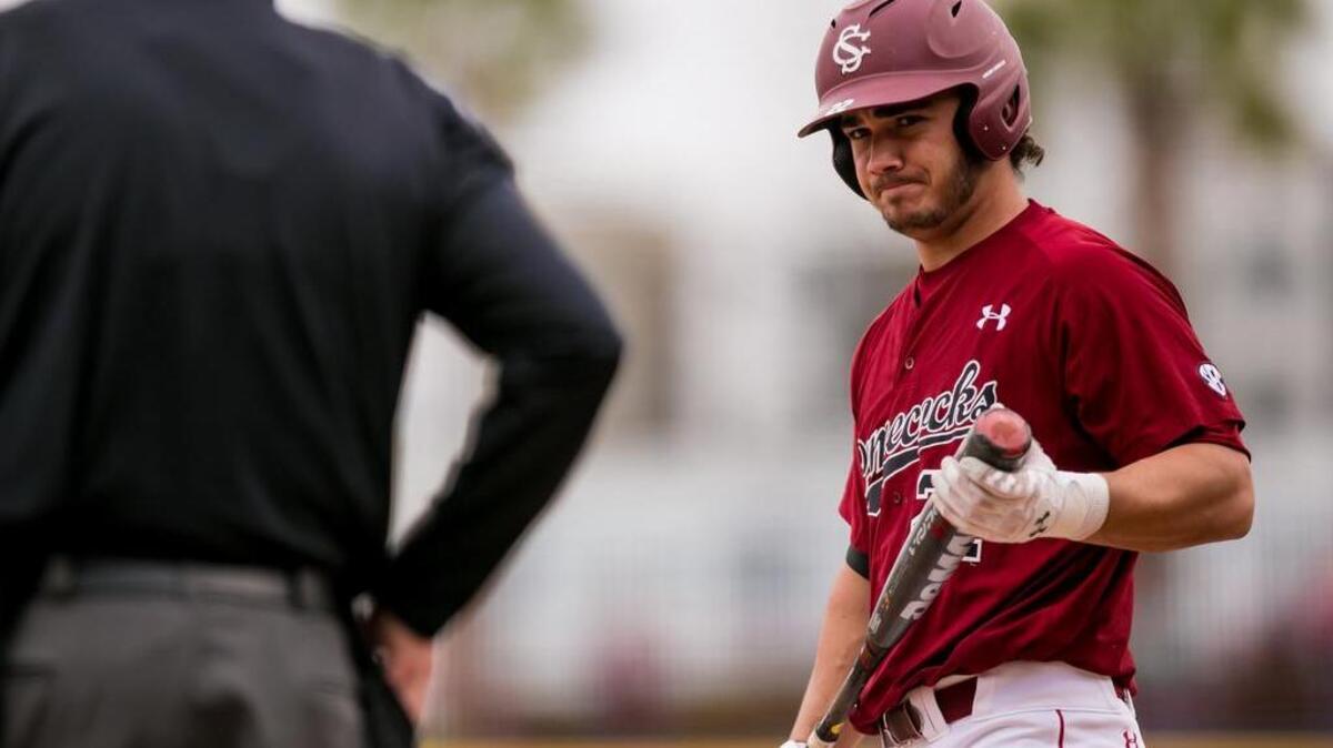 South Carolina Gamecocks designated hitter/catcher John Jones (22)