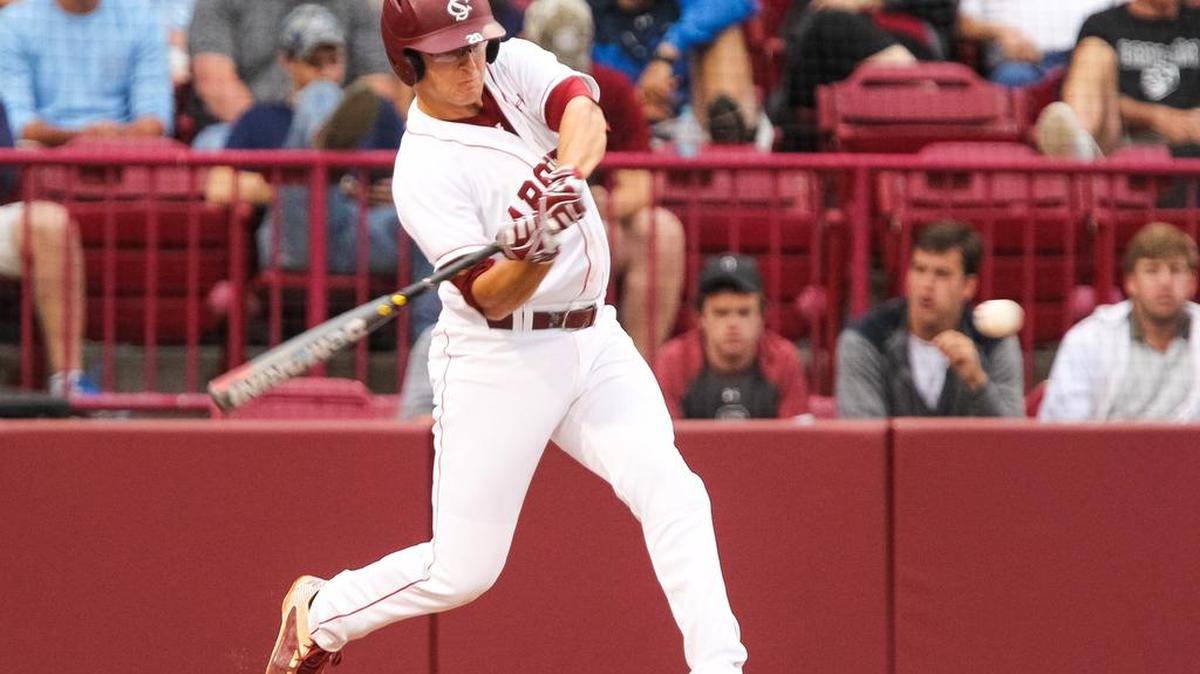 South Carolina third baseman Jonah Bride hit a two-run homer in USC’s win over Missouri on Friday.