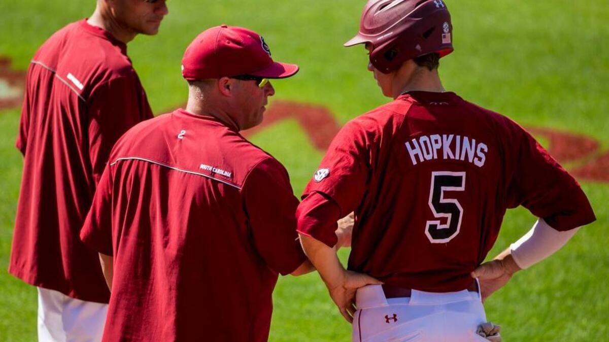South Carolina outfielder TJ Hopkins is day-to-day after leaving Sunday’s game with an injury.