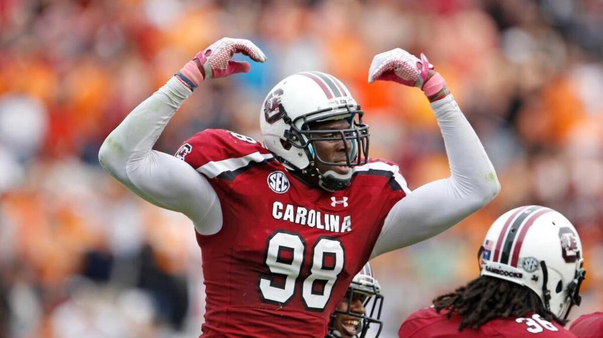 Former South Carolina Gamecocks defensive end Devin Taylor (98) had a big week with the Detroit Lions.
