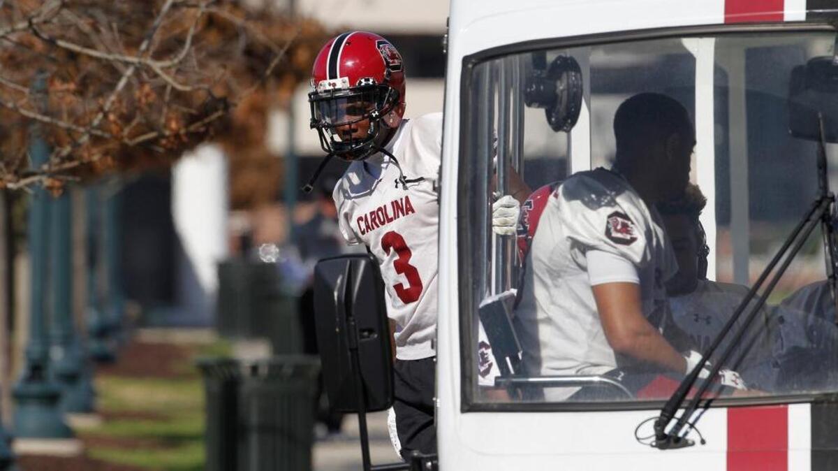 Chris Lammons and South Carolina went through their first day of spring football practice.