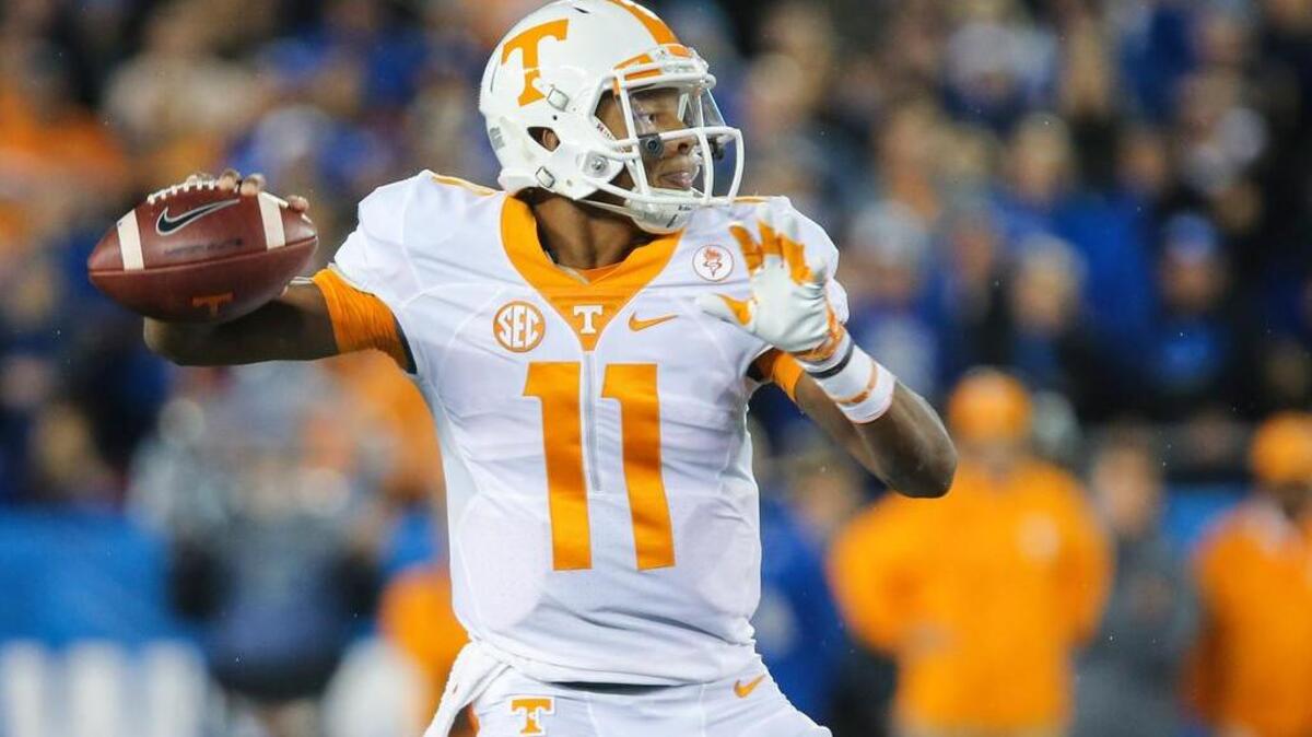 Tennessee quarterback Josh Dobbs became the first Vols player to ever pass for 300 yards and rush for 100 yards in the same game last year against USC.