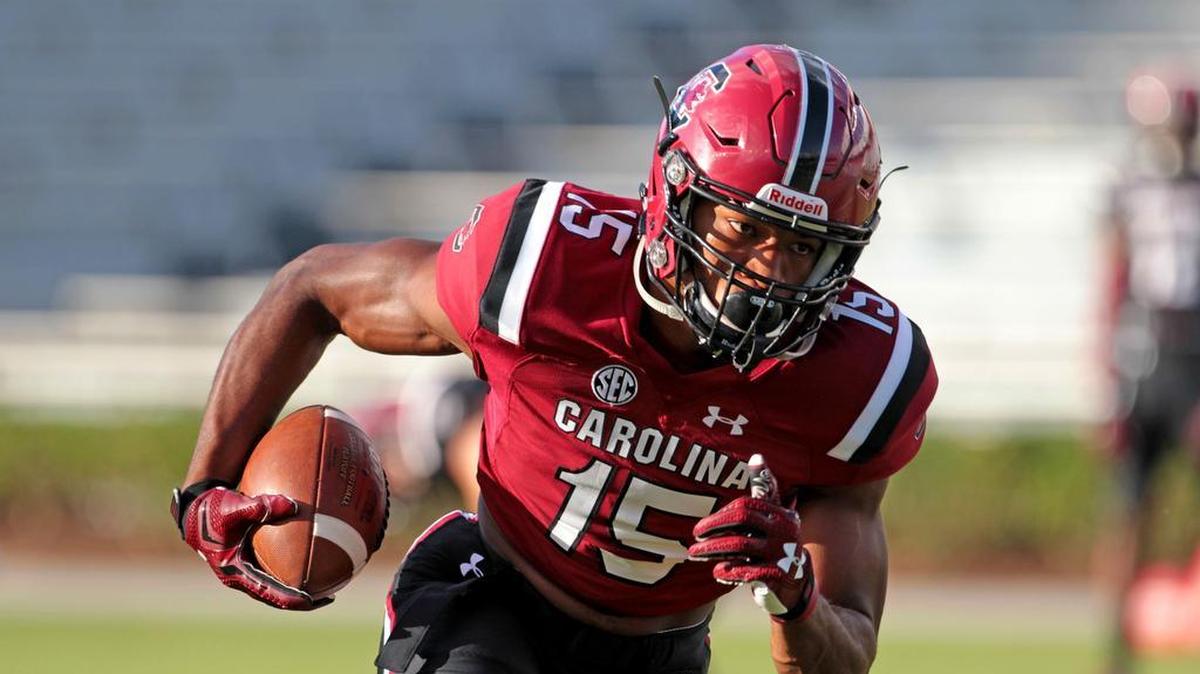 South Carolina Gamecocks Matrick Belton runs a drill during practice at Williams-Brice Stadium on Monday, August 15, 2016. The practice was open to fans.