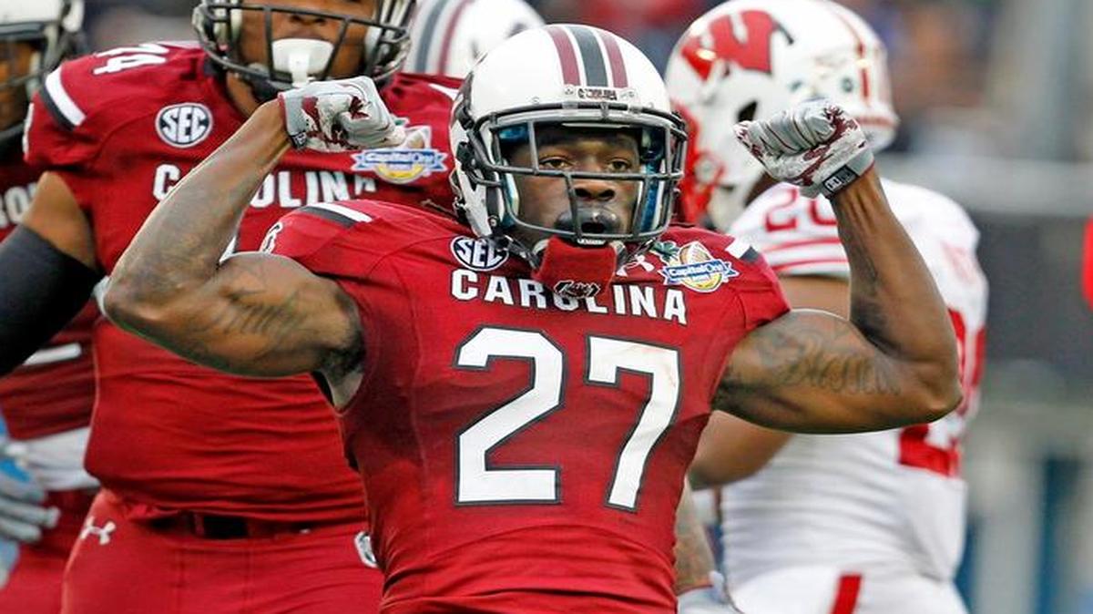 
Former South Carolina cornerback Victor Hampton 
