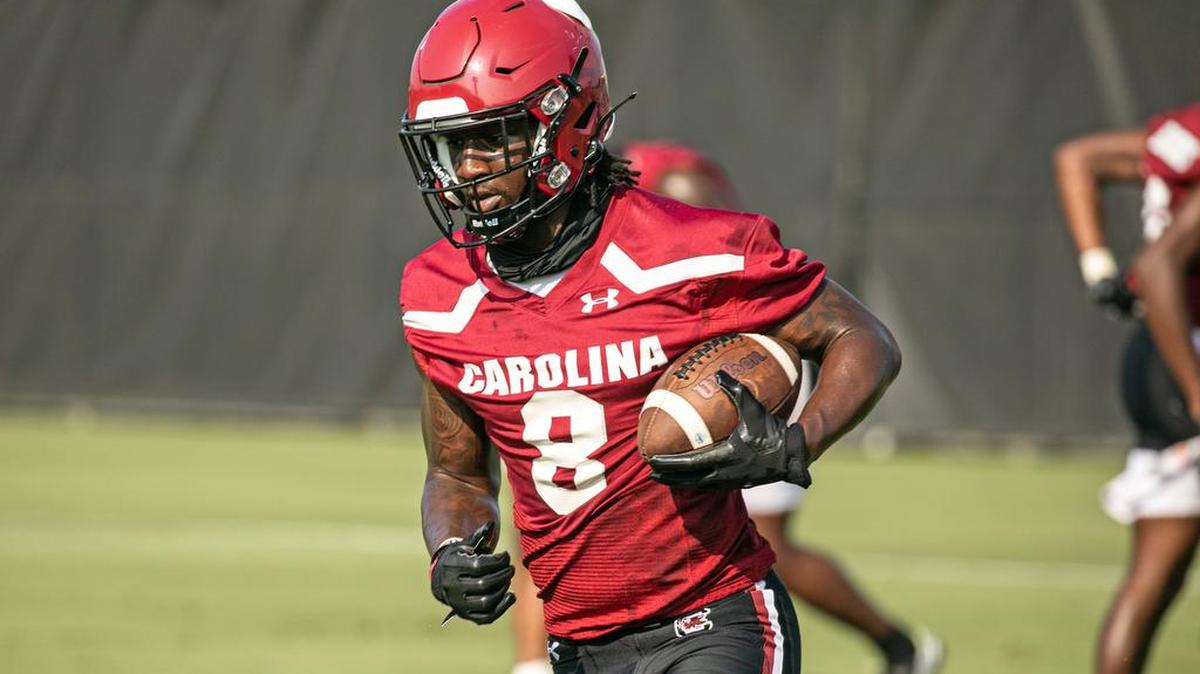 South Carolina’s Randrecous Davis at the Aug. 19 football practice.