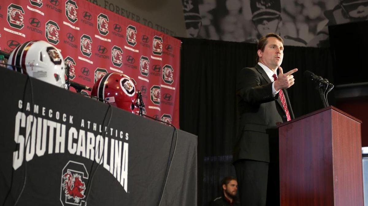 Will Muschamp was formally introduced as South Carolina's new head coach on Monday.
