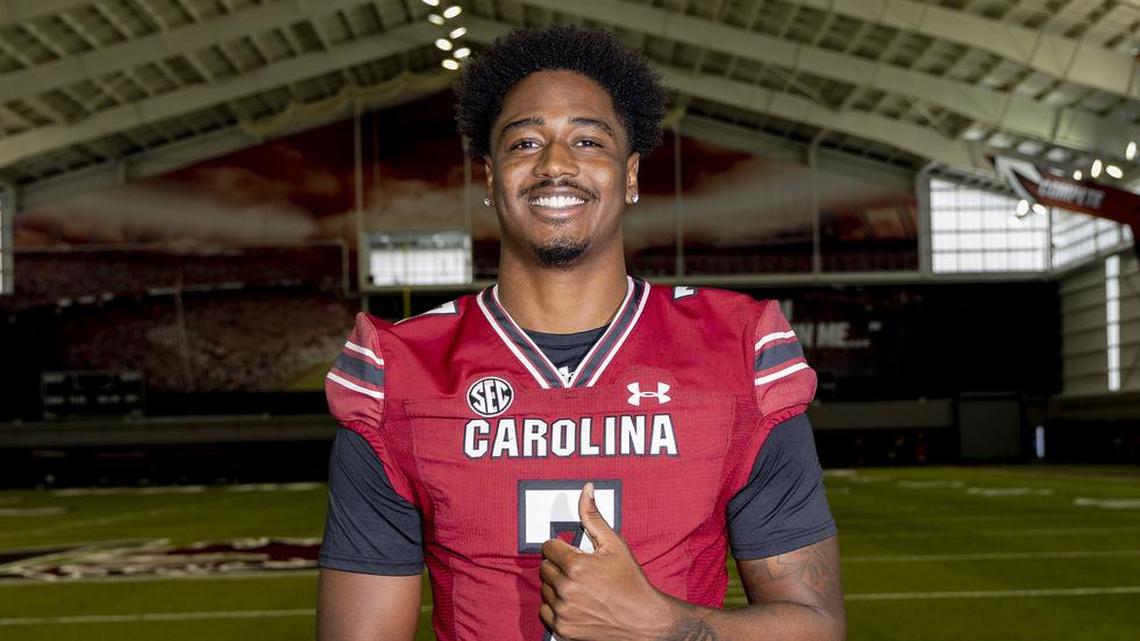 Jordan Strachan during team media day on Thursday, Aug. 4, 2022 in the University of South Carolina Jerri and Steve Spurrier Indoor Practice Facility.