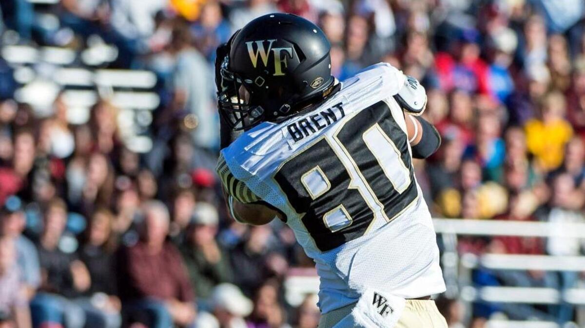Wide receiver K.J. Brent has 27 catches for 368 yards for Wake Forest.