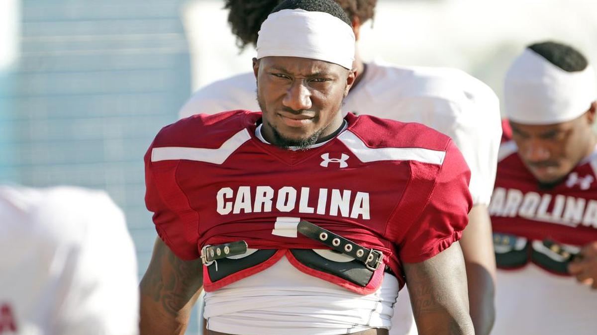 South Carolina receiver Deebo Samuel at practice Monday, Aug. 6. 8/6/18