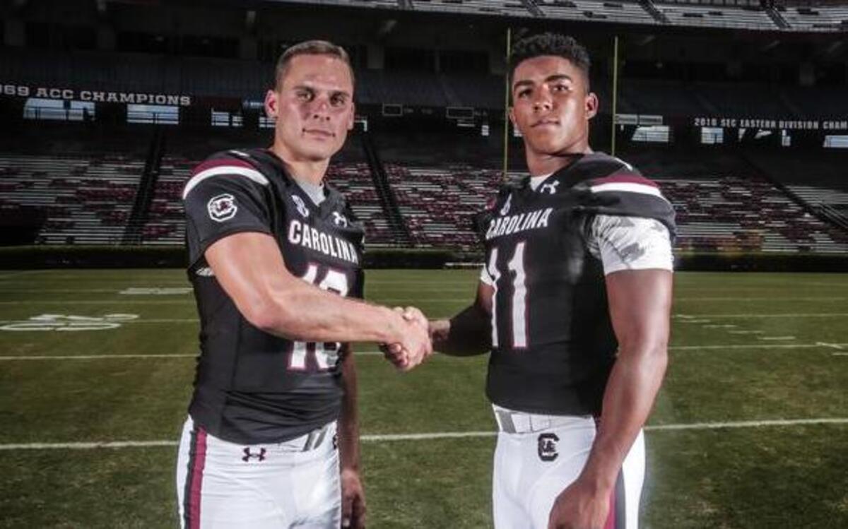 South Carolina quarterbacks Perry Orth and Brandon McIlwain.