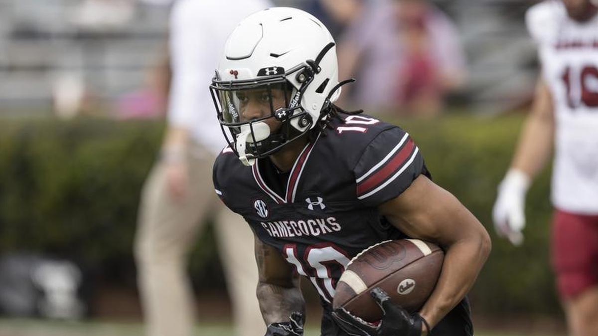 South Carolina Gamecock Ahmarean Brown warms up before the Gamecocks’ Spring Game held at Williams-Brice Stadium on Saturday, April 16, 2022.