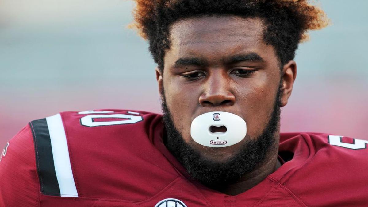 Sadarius Hutcherson and South Carolina held practice at Williams-Brice Stadium, Monday.