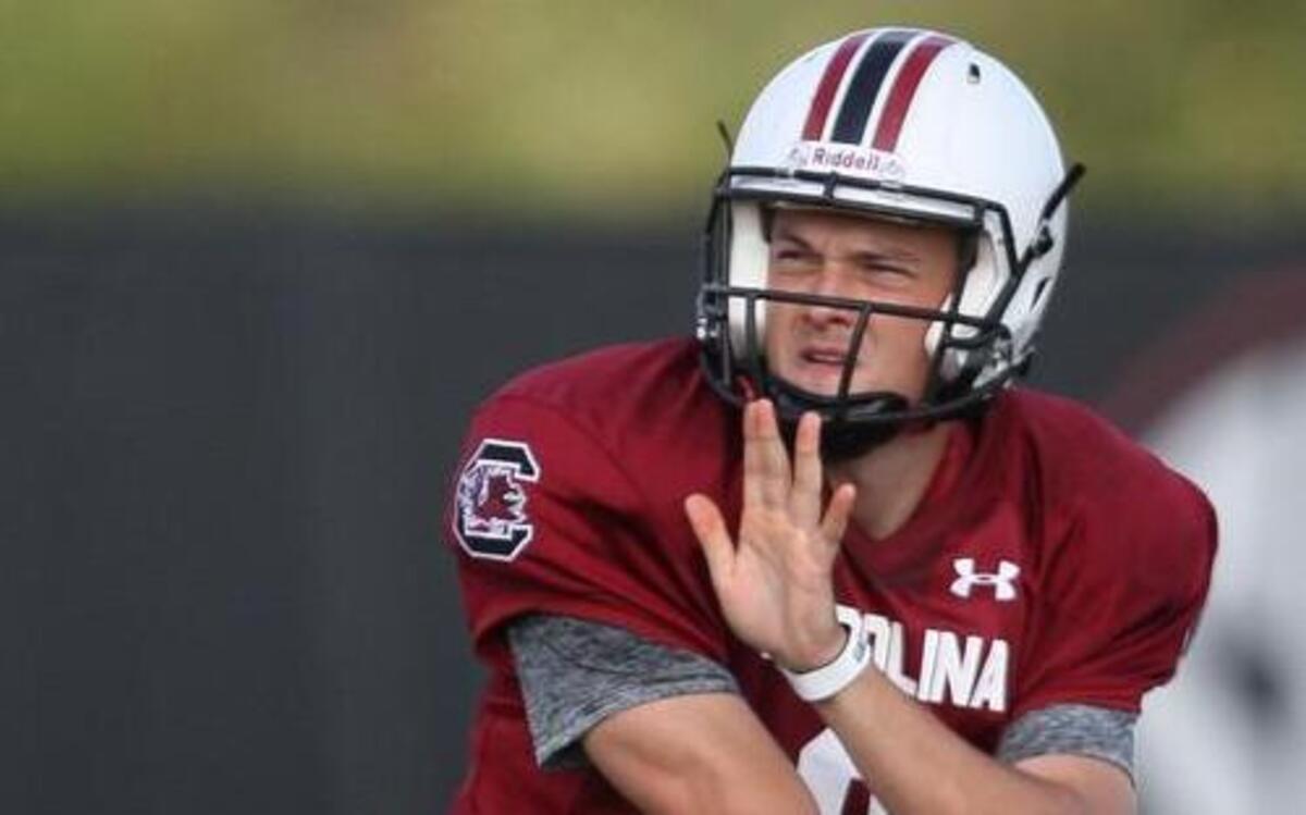 
Quarterback Connor Mitch during the Gamecocks' practice Saturday.
