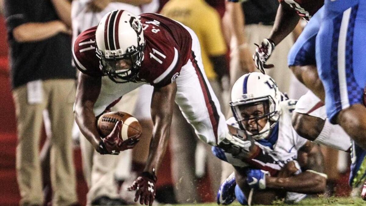 
USC's Pharoh Cooper makes a play in the fourth quarter against Kentucky on Saturday. 
