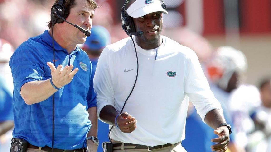 From Sept. 20, 2014: Will Muschamp (left) and Travaris Robinson during their time at Florida.