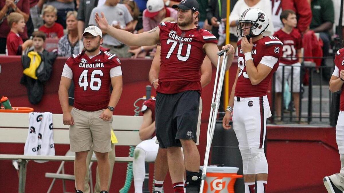 
Alan Knott cheers on his teammates Saturday against UCF.
