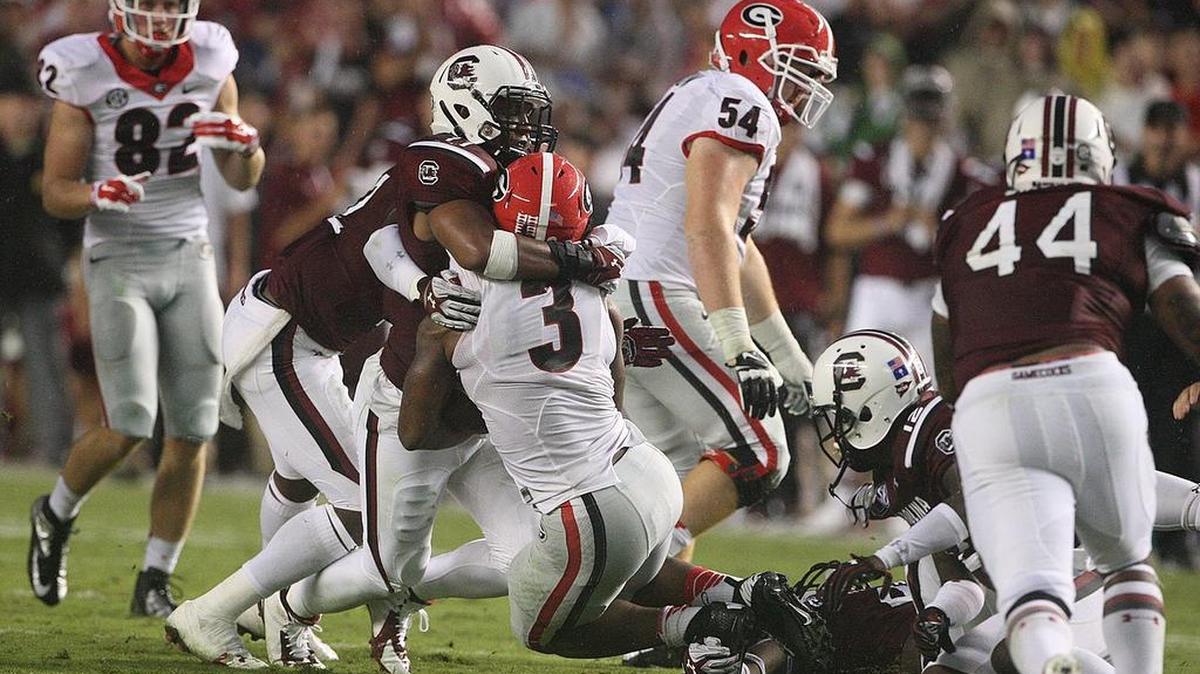 
South Carolina defeated Georgia 38-35 last season at Williams-Brice Stadium.
