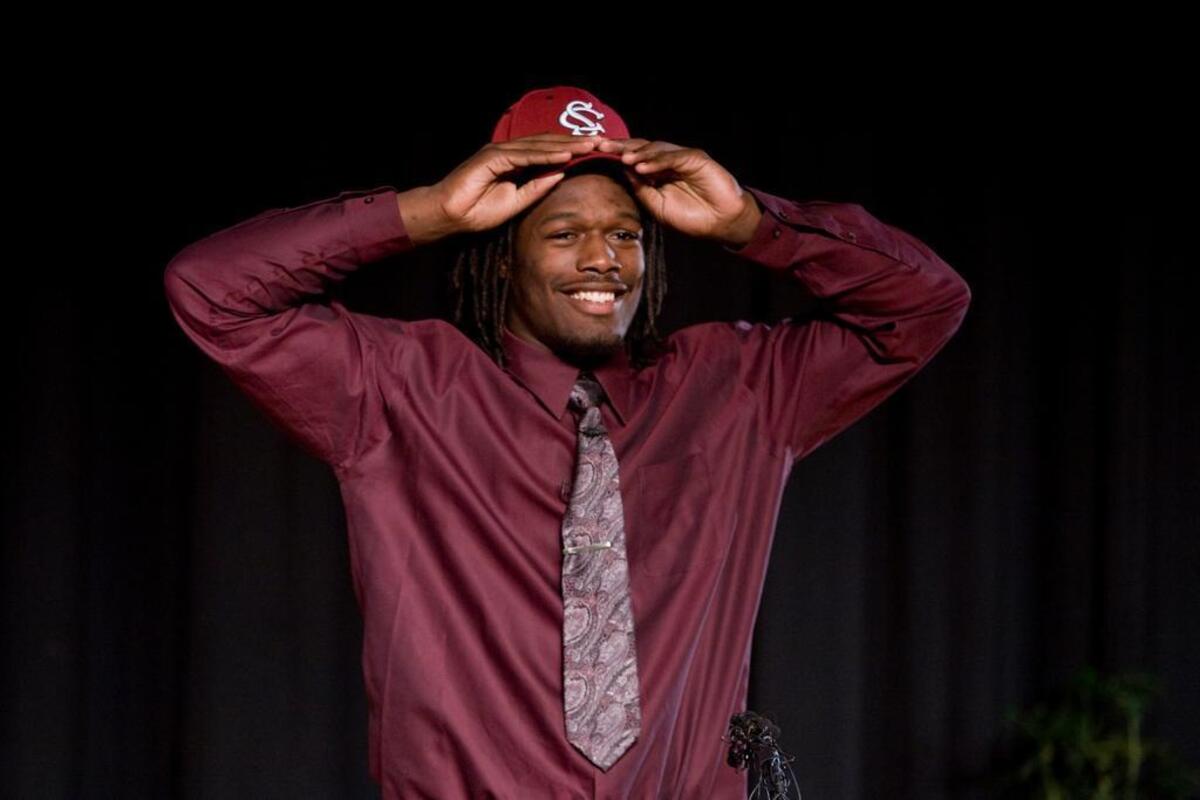 Defensive end Jadeveon Clowney when he signed with South Carolina.