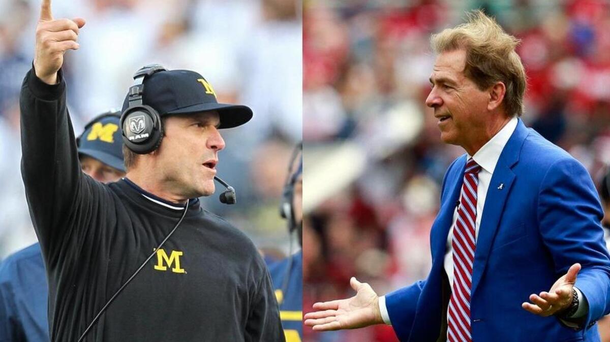 Jim Harbaugh and Nick Saban