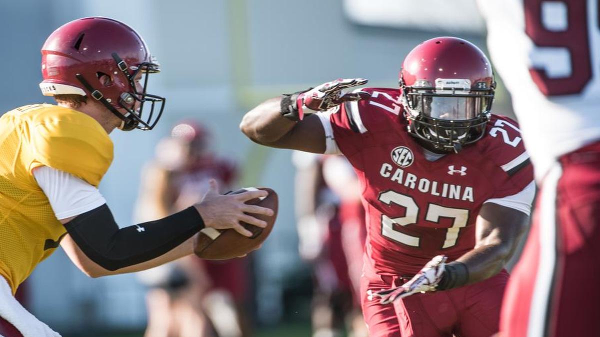 South Carolina quarterback Jake Bentley and running back Ty'Son Williams