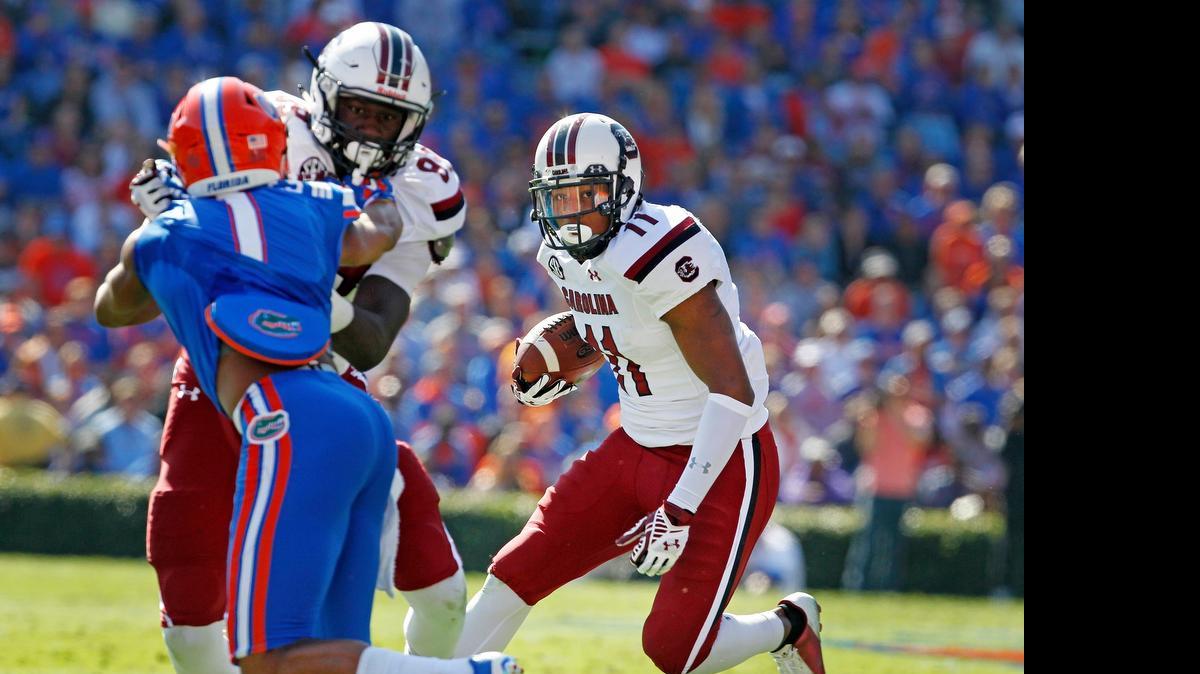 
South Carolina wide receiver Pharoh Cooper (11) has a legitimate shot to be an All-American in 2015.
