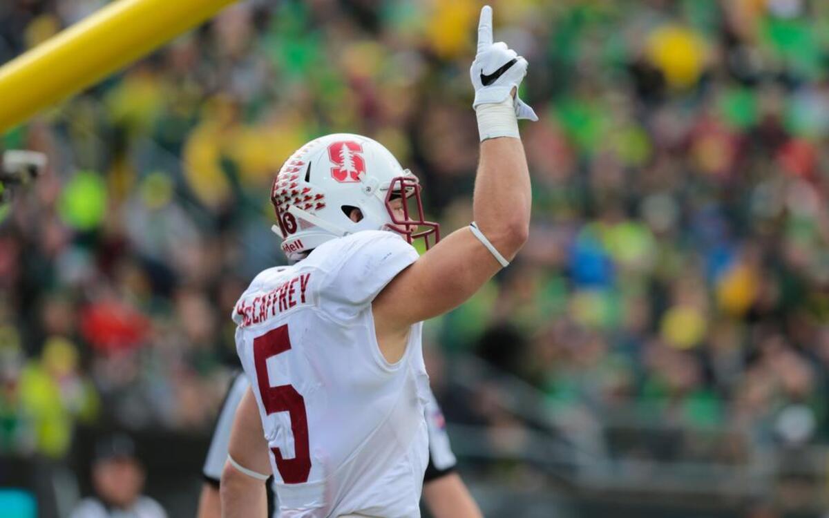 Stanford running back Christian McCaffrey (5) will not play in a bowl game to prepare for his NFL career.