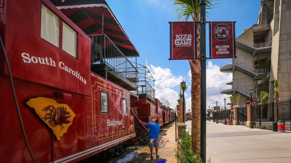 
The new look of Williams-Brice Stadium will be on full display Saturday. The updates include the Cockabooses as part of the Springs Brooks Plaza.
