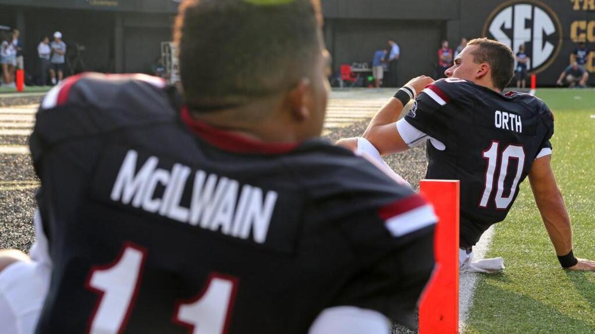 South Carolina quarterbacks Perry Orth (10) and Brandon McIlwain (11) are both expected to play Saturday.